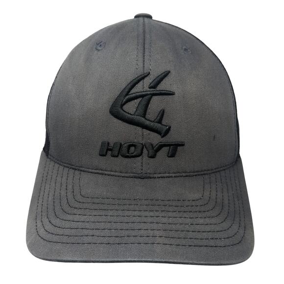 Hoyt Snapback Trucker Hat Gray One Size Adjustable Embroidered Mesh Back - Picture 1 of 8